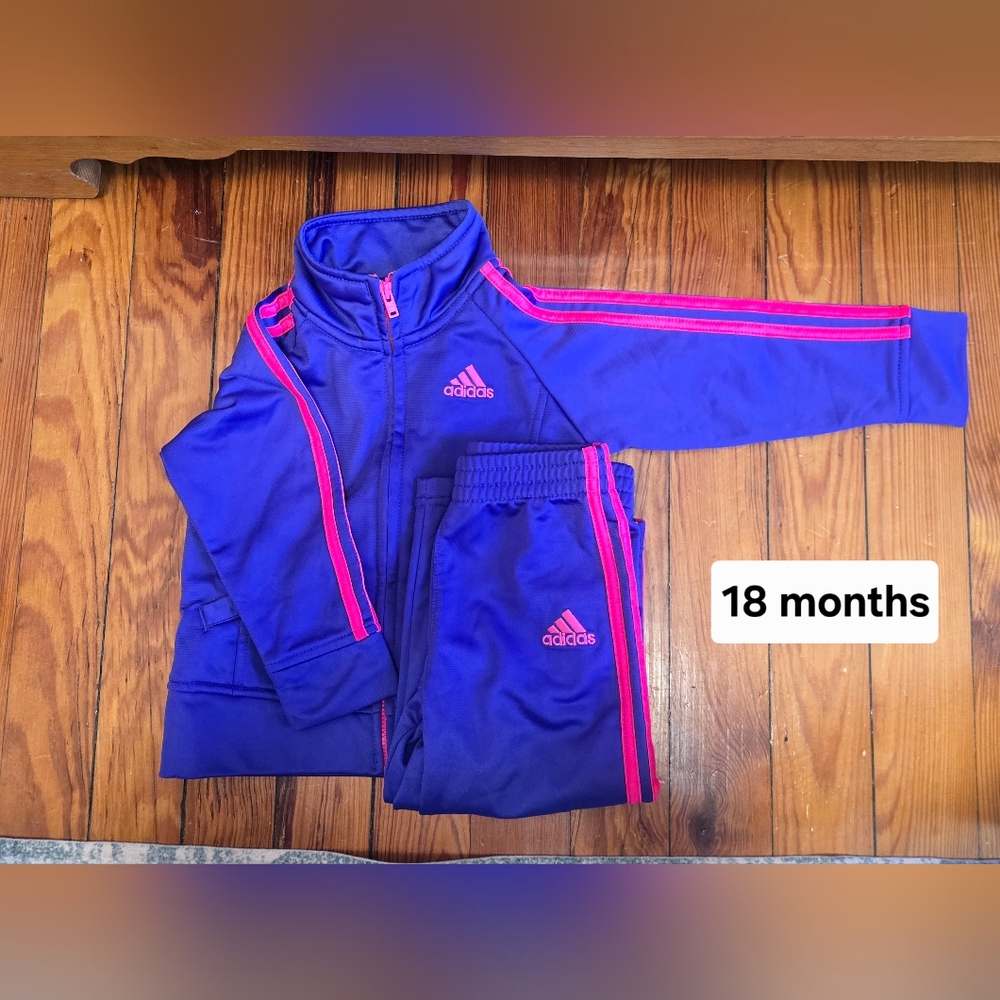 Adidas Kids' Purple/Pink Tracksuit 18 Months